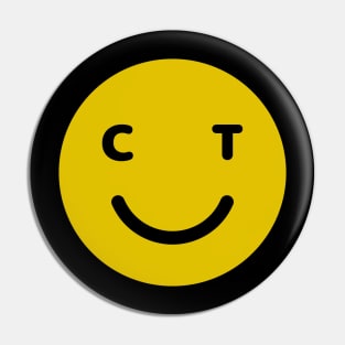 Connecticut Smiley Face Pin