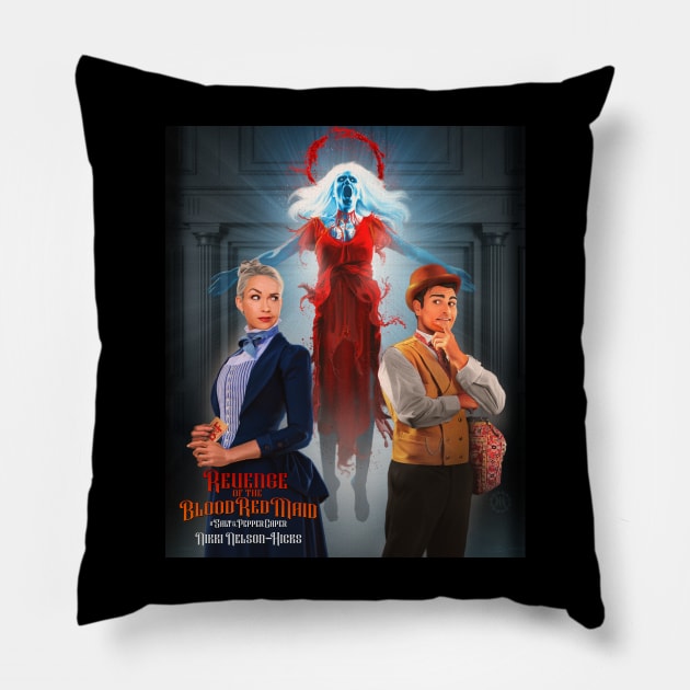 Revenge of the Blood Red Maid Pillow by Plasmafire Graphics