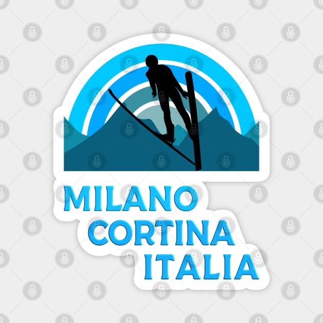 Milano, Cortina, Italia Magnet by Blended Designs