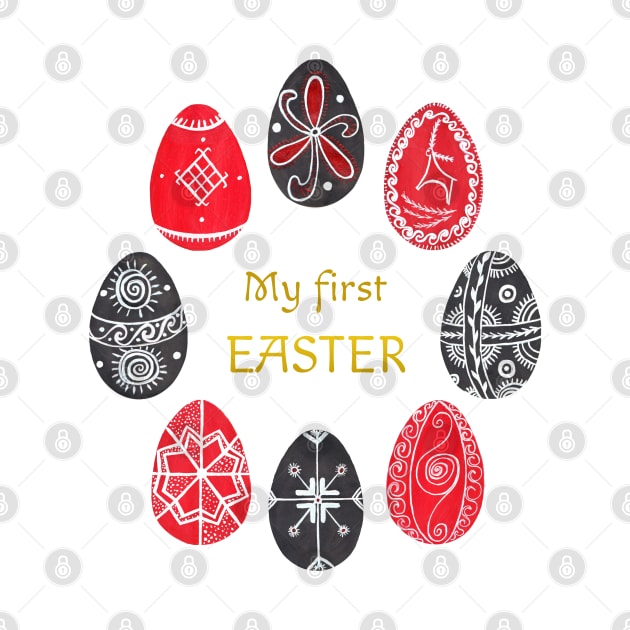 My First Easter Handpainted Design with Ukrainian Pysanka Eggs by Wolshebnaja