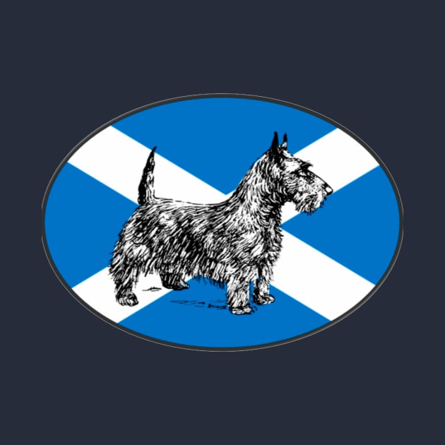 Scottie Dog / Scottish Terrier, with the flag of Scotland by pickledpossums