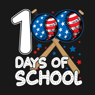 100 Days of School Baseball Lovers Student Teacher Men Women T-Shirt