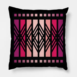 “Dimensional Bridge” - V.5 Red - (Geometric Art) (Dimensions) - Doc Labs Pillow