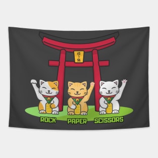 Rock Paper Scissors Manekineko Tapestry