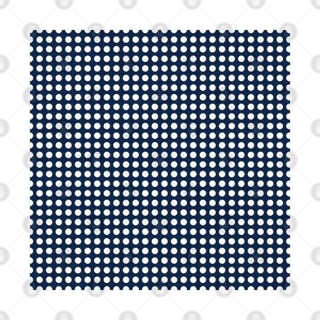 Navy Blue and White Lined Medium Polka Dots by squeakyricardo