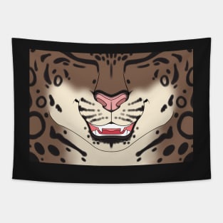 Brown Snow Leopard Face Tapestry