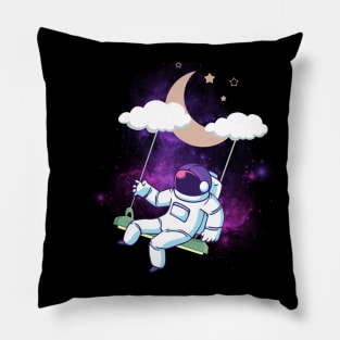 An astronaut having fun and playing in space, Space traveler gift Pillow