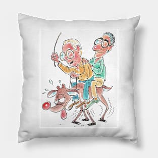 Arthur Rankin, Jr. and Jules Bass by Paul Coker, Jr. Pillow