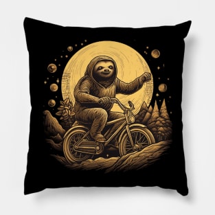 Sloth Riding on a Bicycle Pillow