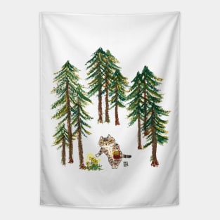 Forest cat Tapestry