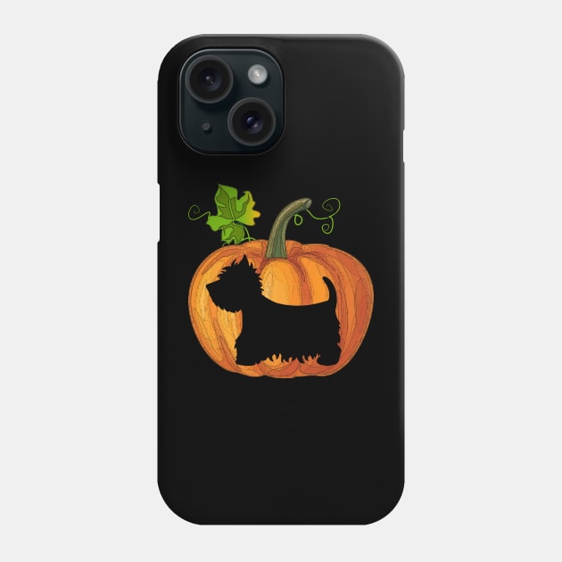 Westie in pumpkin Phone Case by Flavie Kertzmann