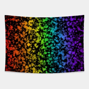 Rainbow splatter black Tapestry