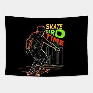 Skateboard Art Design quotes skate board time Tapestry