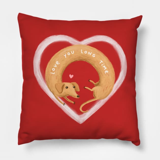 Love You Longtime Pillow by Sophie Corrigan