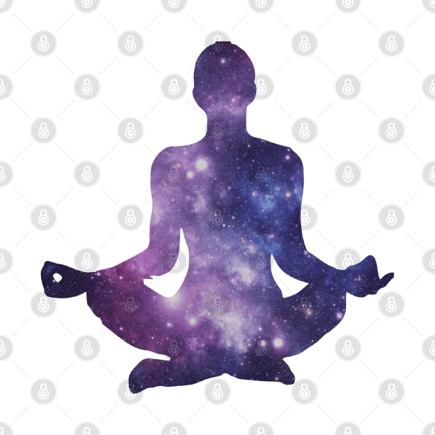 Meditation in Space Purple Lotus Pose by DesignsbyZazz