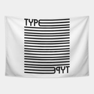 Type Stripes (Black) Tapestry