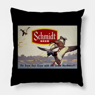 Schmidt Beer Duck Hunting Vintage Retro Pillow