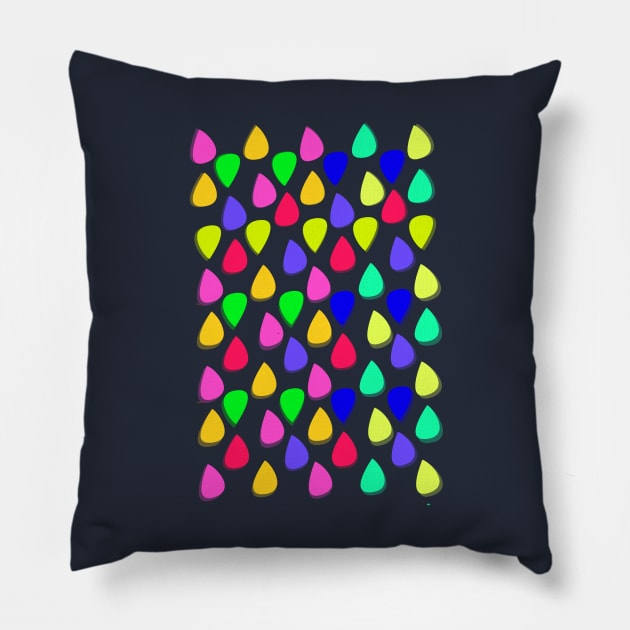 Brighter Raindrops Pillow by jsdesignandillustrations