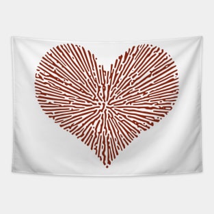 Turing Pattern Sunburst Love Heart (Red) Tapestry