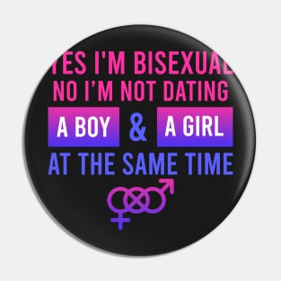 Not Dating Boy and Girl Together Bisexual Gift Pin