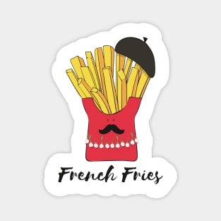 French Fries- Cute Fries Wearing Beret Magnet