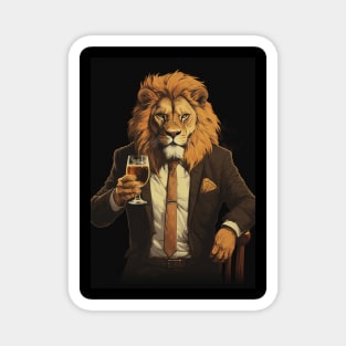 Funny Lion Beer Magnet