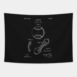 Baseball Patent - Softball Art - Black Chalkboard Tapestry