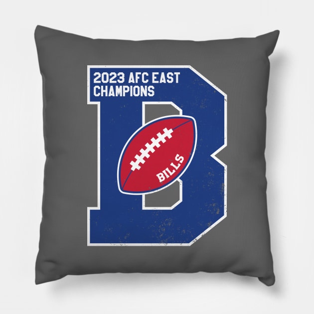 Big Bold Buffalo Bills 2023 AFC East Champs Pillow by Rad Love