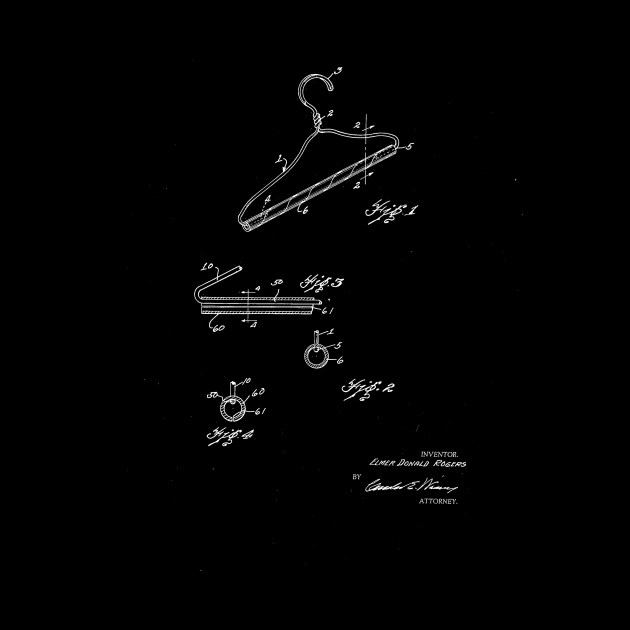 Hanger Vintage Patent Drawing by TheYoungDesigns