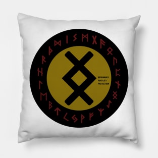 Yellow Inguz Futhark Rune Symbol Pillow