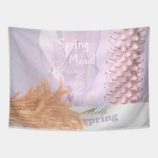 Spring-mood, spring-is-in-the-air, hello-spring, nature-collage, cyclamen, floral, lilac, botanical, pattern, decor, art, TeePublic Tapestry