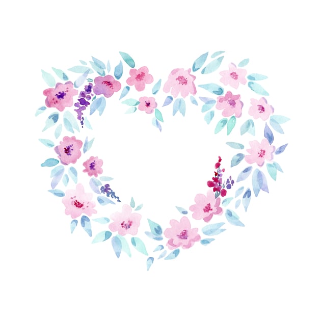 floral heart wreath by DreamLoudArt