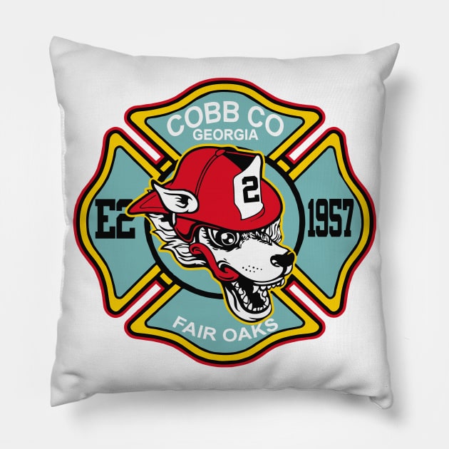 Cobb County Fire Station 2 Pillow by LostHose