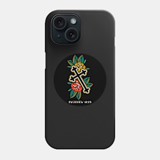 Cross Rose American Traditional Tattoo Flash Phone Case