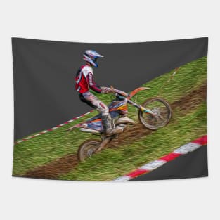 motocross enduro on the hill Tapestry