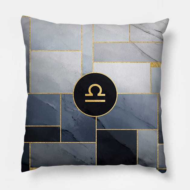 Libra Zodiac Sign Pattern Pillow by MadCanvas