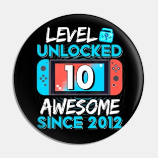 10th Birthday Boy Level 10 Unlocked 2012 Video Pin