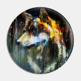 Abstract Wolf Portrait Pin