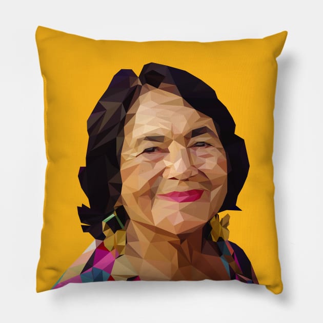 Dolores Huerta Pillow by Hermanitas Design