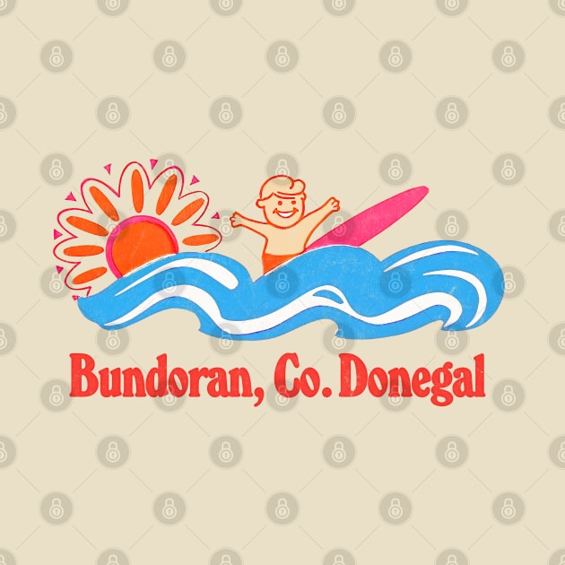 Bundoran, Co Dongeal - Irish Retro Surf Gift Design by feck!