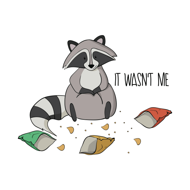 It Wasn't Me! Cute Greedy Raccoon Design by Dreamy Panda Designs