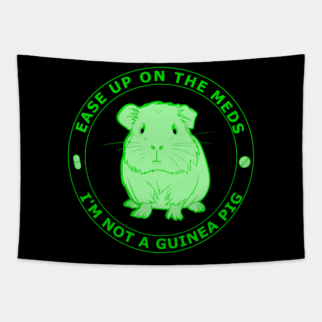 TBI Brain Injury Green - Guinea Pig Tapestry by survivorsister