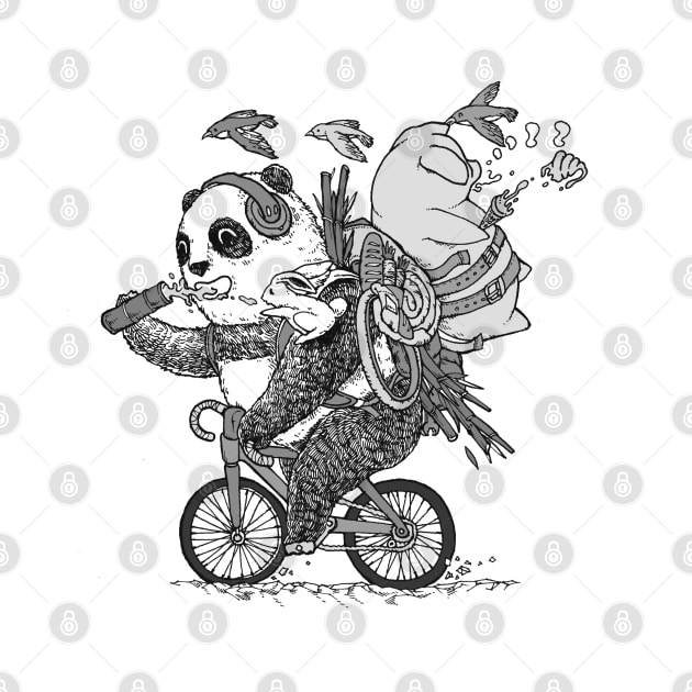 Friends on a Bike by Chewbarber