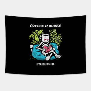 Coffee and Books Forever Tapestry