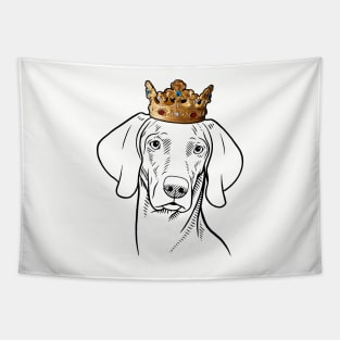 Weimaraner Dog King Queen Wearing Crown Tapestry