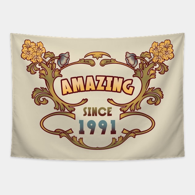 AMAZING SINCE 1991 art nouveau vintage retro 90s Tapestry by leepianti