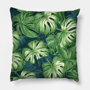 variegated monstera pattern Pillow