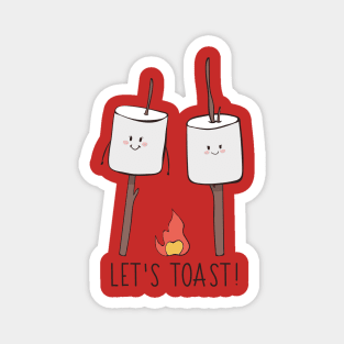 Let's Toast-  Campfire Marshmallow Gift Magnet