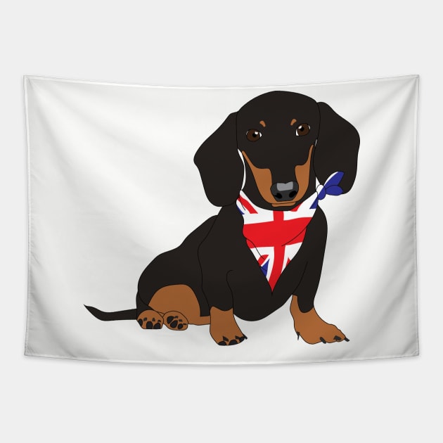 Great British Sausage Dog Tapestry by BasicBeach