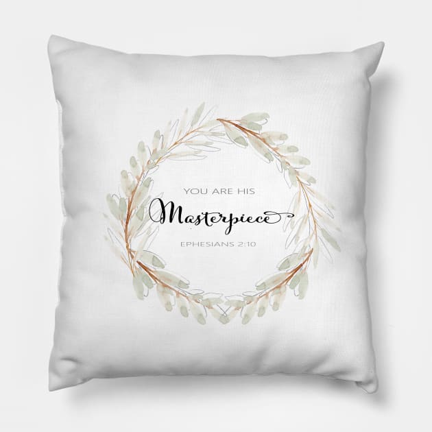 You are His Masterpiece | Ephesians 2:10 Pillow by Harpleydesign